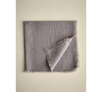 M&S Collection Set of 4 Frayed Edge Muslin Napkins - Grey, Grey,Natural