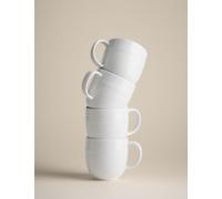 M&S Collection Set of 4 Marlowe Mugs - White, Light Grey,White