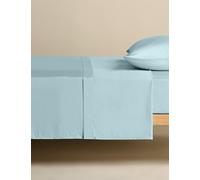 M&S Collection The Ultimate Soft & Silky Flat Sheet - SGL - Soft Blue, Forest Green,Clay,White,Charcoal,Dark Almond,Denim,Sage,Neutral,Light Taupe,Soft Blue,Chambray,Silver Grey
