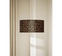 M&S Collection Velvet Leopard Print Drum Shade - Black, Black