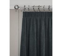 M&S Collection Velvet Pencil Pleat Curtains - NAR54 - Mid Grey, Slate Blue,Bronze,Light Green,Green,Forest Green,Champagne,Soft Pink,Navy,Mauve,Dark Ochre,Terracotta,Dark Purple,Mid Blue,Mid Grey,Neut