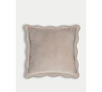 M&S Collection Velvet Scallop Cushion - Grey, Dusty Green,Navy,Grey