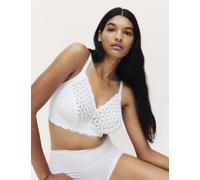 M&S Collection Women's Lace Non-Padded Bralette F-H - 34G - White, Rose Quartz,White,Black