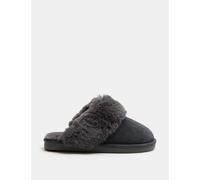 M&S Collection Women's Suede Faux Fur Trim Mule Slippers - 5 - Dark Grey, Mink,Chocolate,Chestnut,Metallic,Dark Grey,Blush