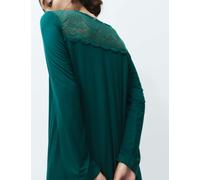 M&S Collection Women's Viscose Lace Long Sleeve Nightdress - M - Dark Green, Grey,Dark Green
