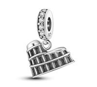 M&S Colosseum Rome Italy Gladiator Love Travel Charm Bead Pendant, 925 Sterling Silver Dangle, Compatible With Pandora & European Bracelet