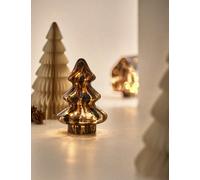 M&S Confetti Glass Light Up Tree Decoration Brown Mix