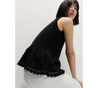 M&S Cotton Blend Broderie Waistcoat Black