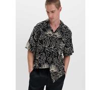 M&S Cotton Blend Embroidered Short Sleeve Shirt Black Mix