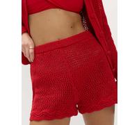 M&S Cotton Blend Knitted Beach Shorts Chilli