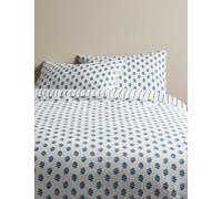 M&S Cotton Blend Mini Leaf Bedding Set Slate Blue