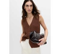 M&S Cotton Blend Ribbed Knitted Waistcoat Conker