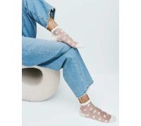 M&S Cotton Blend Sheer Large Spot Anklets White