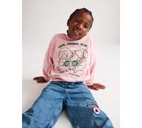 M&S Cotton Rich Cafe Friends Sweatshirt (2-8 Yrs) Rose Pink