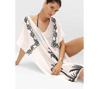 M&S Cotton Rich Embroidered Mini Kaftan Dress Black Mix
