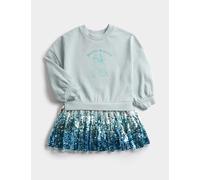 M&S Cotton Rich Frozen™ Sequin Dress (2-8 Yrs) Blue Mix