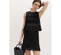 M&S Cotton Rich Pointelle Knitted Mini Skirt Black