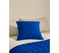 M&S Cotton Rich Quilted Pillow Sham Cobalt