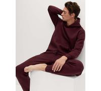 M&S Cotton Rich Quilted Ribbed Joggers Burgundy