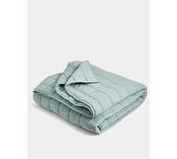 M&S Cotton Rich Quilted Throw Sage