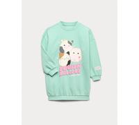 M&S Cotton Rich Squishmallow™ Longline Sweat (2-10 Yrs) Aqua