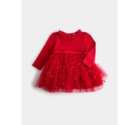 M&S Cotton Rich Star Detail Dress Red
