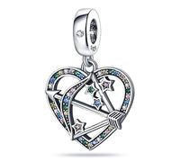 M&S Cupid Love Heart Charm Arrow Cellestial Star Charm Bead Pendant, 925 Sterling Silver Dangle Charm, Compatible With Pandora & European Bracelet …