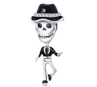 M&S Dancing Skeleton Charm Skull Halloween Charm Bead Pendant, 925 Sterling Silver Dangle Charm, Compatible With Pandora & European Bracelet …