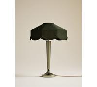 M&S Deco Velvet Scallop Shade Table Lamp Dark Green