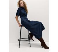 M&S Denim Button Front Midi Shirt Dress Indigo
