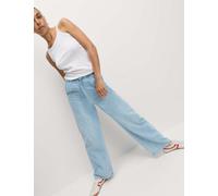 M&S Denim Drawstring Wide-Leg Trousers Light Indigo