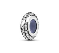 M&S Diamond Pave Spacer Stopper Silicone Insert Charm Bead Pendant, 925 Sterling Silver Dangle Charm, Compatible With Pandora & European Bracelet …