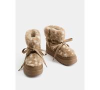 M&S Doe Faux Fur Fashion Snow Boots (4 Small - 6 Large) Brown Mix