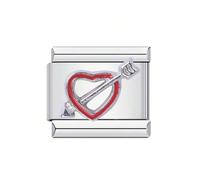 M&S Dog Cat Mother Daughter Heart Birthday Angel Stainless Steel 9mm Italian Link Charm Compatible With Nomination Bracelet (Cupid I Love YOu HEart)