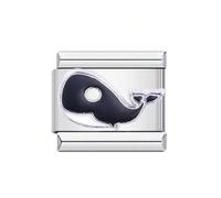 M&S Dog Cat Mother Daughter Heart Birthday Angel Stainless Steel 9mm Italian Link Charm Compatible With Nomination Bracelet (Whale)