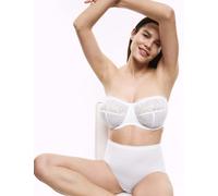M&S Embrace Embroidered Wired Multiway Strapless Bra F-H White