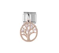 M&S Engagement Rose Gold Silver Bee ButtefflyBaby Owl Dog Stainless Steel 9mm Italian Link Charm Compatible With Nomination Bracelet (Family Tree Of Life)