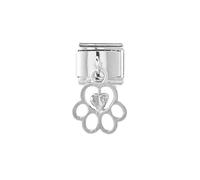 M&S Engagement Rose Gold Silver Bee Butterfly Mom Owl Dog Stainless Steel 9mm Italian Link Charm Compatible With Nomination Bracelet (Love Heart Cat Dog Paw)