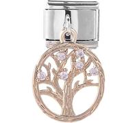 M&S Engagement Rose Gold Silver Mum Mom Stainless Steel 9mm Italian Link Charm Compatible With 9mm Bracelet