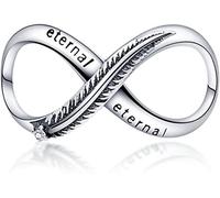 M&S Eternal Feather Infinity Charm Love 8 Charm Bead Pendant, 925 Sterling Silver Dangle Charm, Compatible With Pandora & European Bracelet …
