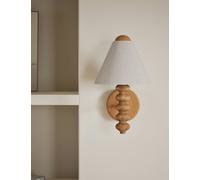 M&S Evelyn Wood Bobbin Wall Light Wood