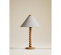 M&S Evelyn Wooden Bobbin Table Lamp Wood