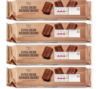 M&S Extra Cream Bourbon Creams, Rich Chocolatey Biscuits, 175g, Pack of 4X