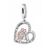M&S Father & Daughter Best friends For Life Dad Love Heart Charm Bead Pendant, 925 Sterling Silver Dangle Charm, Compatible With Pandora & European Bracelet …