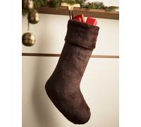M&S Faux Fur Hanging Stocking Brown