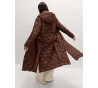 M&S Feather & Down Quilted Zig Zag Coat Conker