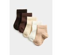 M&S Five Pack Cotton Rich Socks (0-3 Yrs) Multi