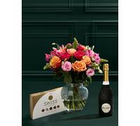 M&S Flower Market Roses Lisianthus & Antirrhinum Bouquet with Chocolates & Prosecco