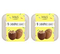 M&S Food 4 Caramel Eggs, Chocolate Easter Treat - (Pack of 2)