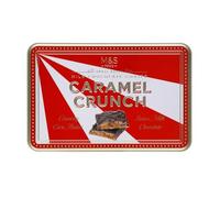 M&S Food Small Batch Milk Chocolate Coated Caramel Crunch, Swiss Milk Chocolate with Crunchy Corn Flakes, Collectible Red and White Tin